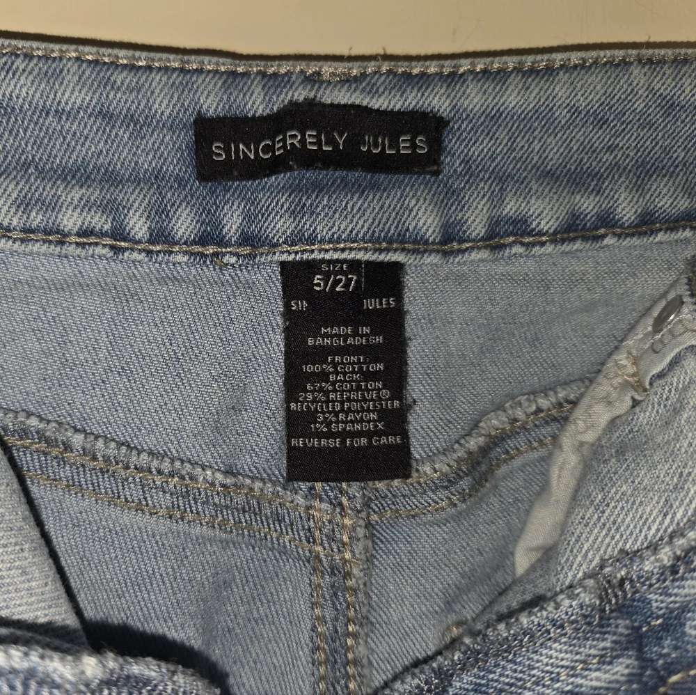 Sincerely Jules Denim Frayed Hem Cut Off Shorts Daisy Dukes Size 5/27 - Picture 4 of 4